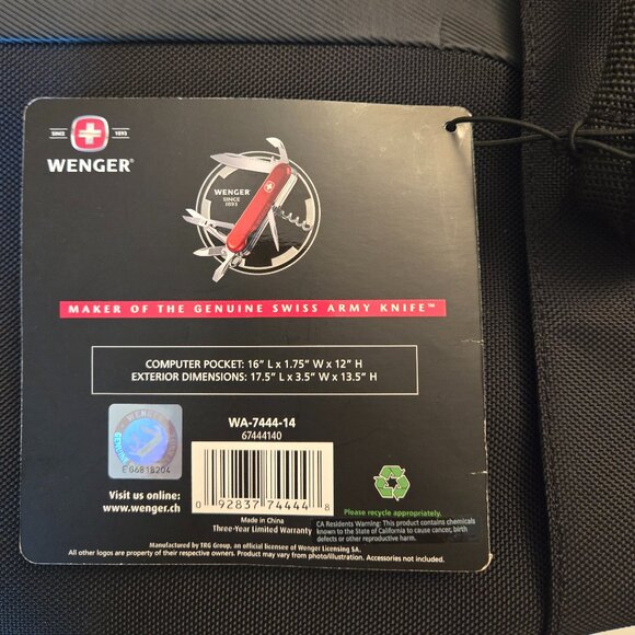 Wegner/Swiss Army 17" Travel Laptop Case (NWT) - Picture 4 of 4